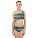 Green Cassette Spliced Up Two Piece Swimsuit View1