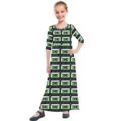 Green Cassette Kids  Quarter Sleeve Maxi Dress