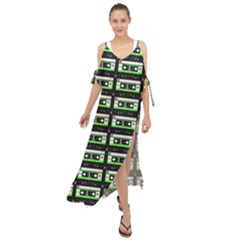 Green Cassette Maxi Chiffon Cover Up Dress