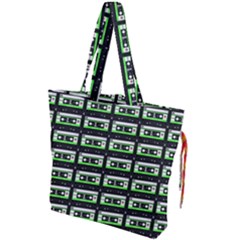 Green Cassette Drawstring Tote Bag