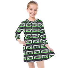 Green Cassette Kids  Quarter Sleeve Shirt Dress