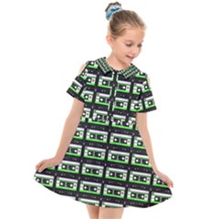 Green Cassette Kids  Short Sleeve Shirt Dress