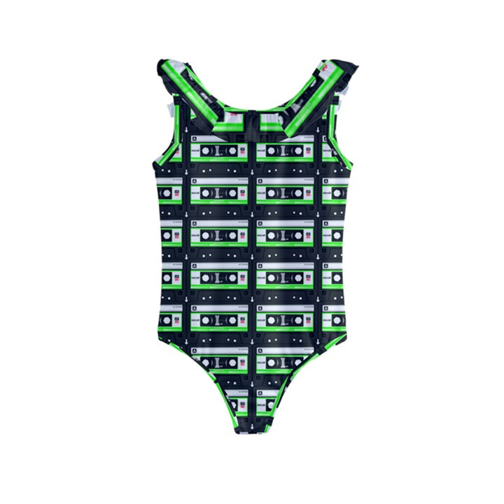 Green Cassette Kids  Frill Swimsuit