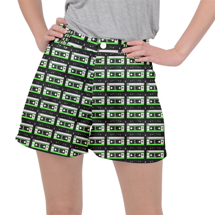 Green Cassette Stretch Ripstop Shorts