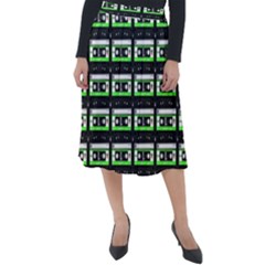 Green Cassette Classic Velour Midi Skirt 