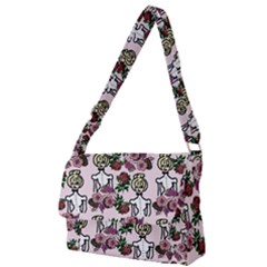 Victorian Girl Pink Full Print Messenger Bag by snowwhitegirl