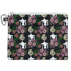 Victorian Girl Black Canvas Cosmetic Bag (xxl) by snowwhitegirl