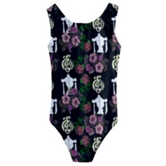 Victorian Girl Black Kids  Cut-Out Back One Piece Swimsuit