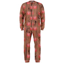 Zen Lotus Wood Wall Onepiece Jumpsuit (men)  by snowwhitegirl