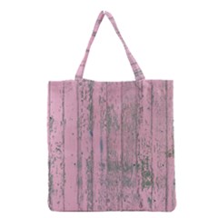 Old Pink Wood Wall Grocery Tote Bag by snowwhitegirl