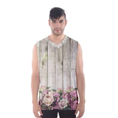 Floral Wood Wall Men s Basketball Tank Top