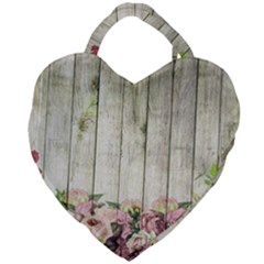 Floral Wood Wall Giant Heart Shaped Tote by snowwhitegirl