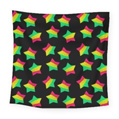 Ombre Glitter Pink Green Star Pat Square Tapestry (large)