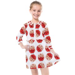 Kawaii Jam Jar Pattern Kids  Quarter Sleeve Shirt Dress by snowwhitegirl