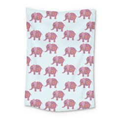 Pink Flower Elephant Small Tapestry by snowwhitegirl