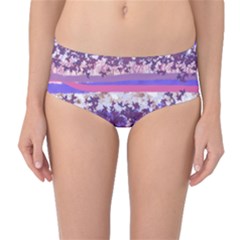 Abstract Pastel Pink Blue Mid-waist Bikini Bottoms