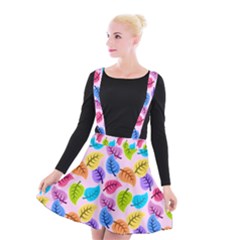 Colorful Leaves Suspender Skater Skirt