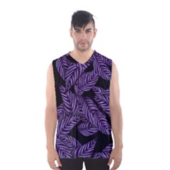 Tropical Leaves Purple Men s Basketball Tank Top