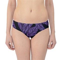 Tropical Leaves Purple Hipster Bikini Bottoms by snowwhitegirl