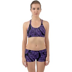 Tropical Leaves Purple Back Web Gym Set by snowwhitegirl