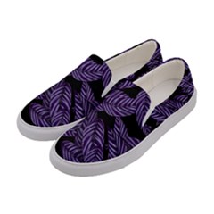 Tropical Leaves Purple Women s Canvas Slip Ons by snowwhitegirl