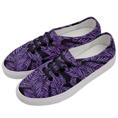 Tropical Leaves Purple Women s Classic Low Top Sneakers by snowwhitegirl