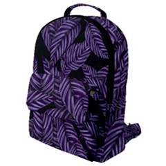 Tropical Leaves Purple Flap Pocket Backpack (small) by snowwhitegirl