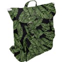 Tropical Leaves On Black Buckle Up Backpack View2