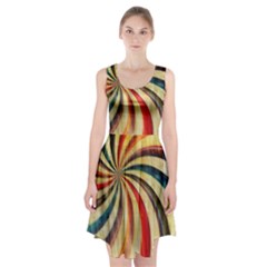 Abstract Rainbow Swirl Racerback Midi Dress