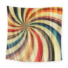 Abstract Rainbow Swirl Square Tapestry (large)