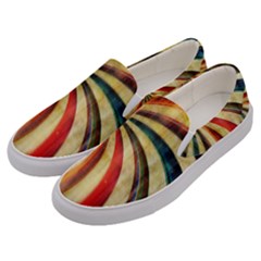 Abstract Rainbow Swirl Men s Canvas Slip Ons by snowwhitegirl