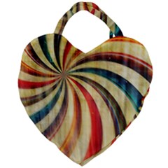 Abstract Rainbow Swirl Giant Heart Shaped Tote