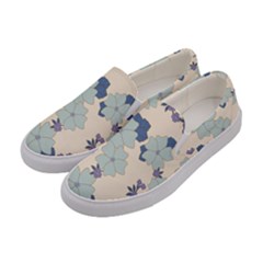 Vintage Floral Blue Pattern Women s Canvas Slip Ons by snowwhitegirl