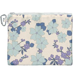 Vintage Floral Blue Pattern Canvas Cosmetic Bag (xxxl) by snowwhitegirl