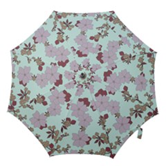 Vintage Floral Lilac Pattern Hook Handle Umbrellas (medium) by snowwhitegirl