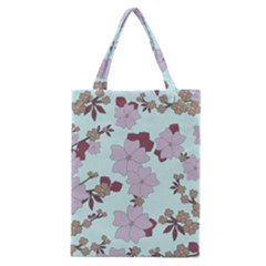 Vintage Floral Lilac Pattern Classic Tote Bag by snowwhitegirl