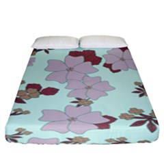 Vintage Floral Lilac Pattern Fitted Sheet (king Size) by snowwhitegirl