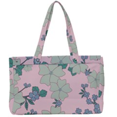 Vintage Floral Lilac Pattern Pink Canvas Work Bag by snowwhitegirl