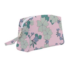 Vintage Floral Lilac Pattern Pink Wristlet Pouch Bag (medium) by snowwhitegirl