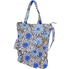 Vintage White Blue Flowers Shoulder Tote Bag by snowwhitegirl