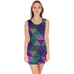 Blue Geometric Bodycon Dress