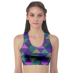 Blue Geometric Sports Bra by snowwhitegirl