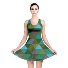 Green Geometric Reversible Skater Dress