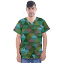 Green Geometric Men s V-Neck Scrub Top View1