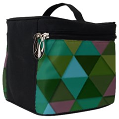 Green Geometric Make Up Travel Bag (big) by snowwhitegirl