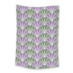 Vintage Scallop Violet Green Pattern Small Tapestry