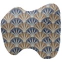 Vintage Scallop Beige Blue Pattern Head Support Cushion View4