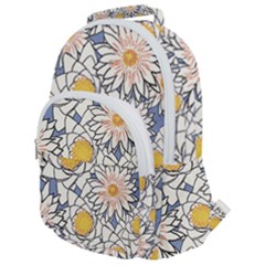 Vintage White Flowers Rounded Multi Pocket Backpack by snowwhitegirl