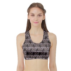 Gothic Church Pattern Sports Bra with Border