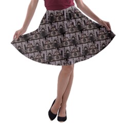 Gothic Church Pattern A-line Skater Skirt